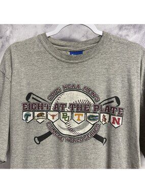 Vintage 2005 NCAA Mens College World Series T Shirt Mens XL Gray Y2K Champion